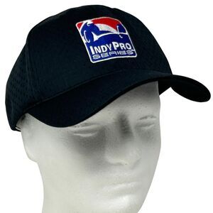 Indy Pro Series Hat Cap Black IndyCar Motorsports Auto Racing Mesh Strapback